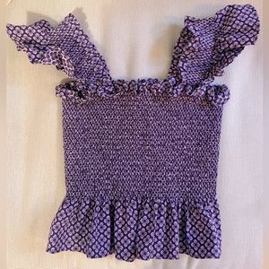 Hill House - The Paz Top - Plum Floral Jacquard / XS